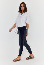 JOEY Pants Vegan Leather Navy