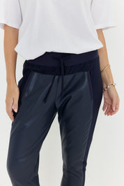 JOEY Pants Vegan Leather Navy