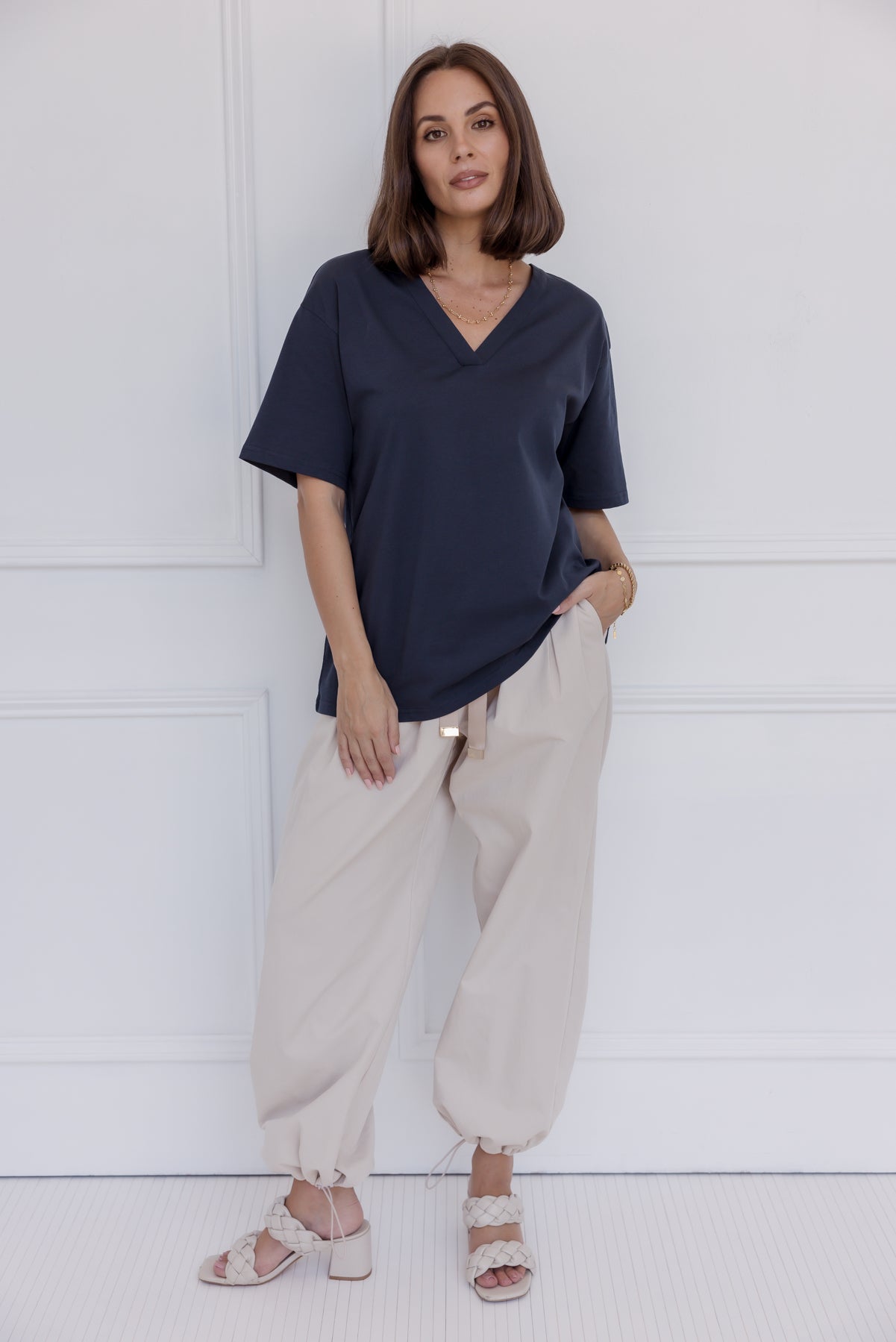NIX V-Neck T-Shirt Navy