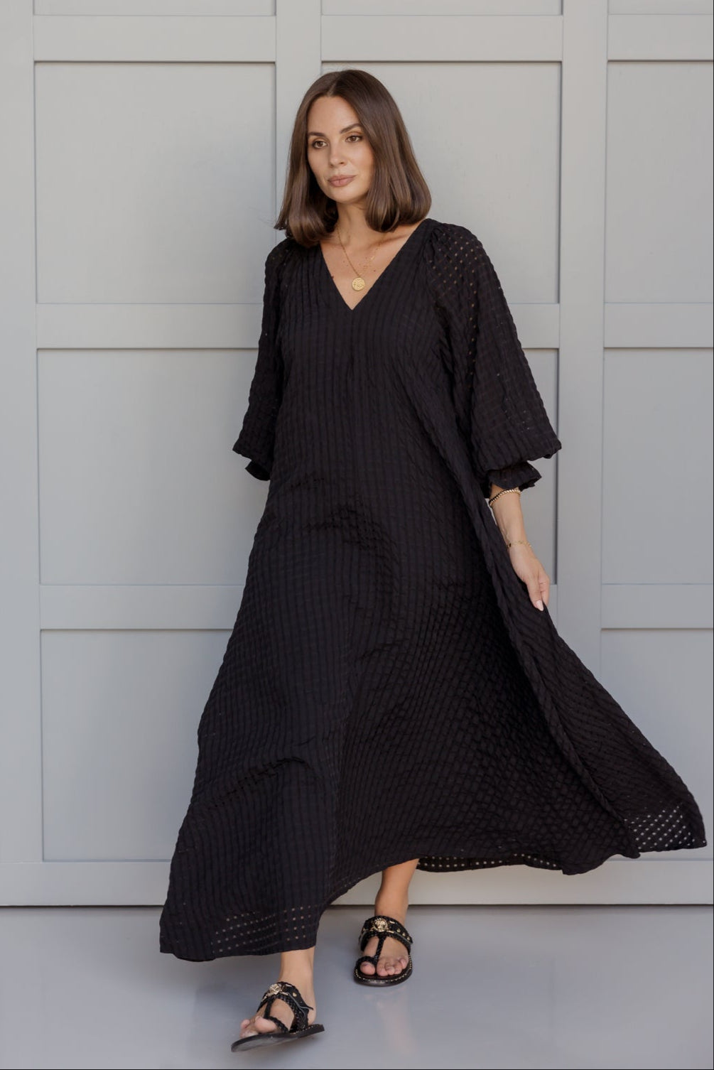 MADERO Dress Chequer Black