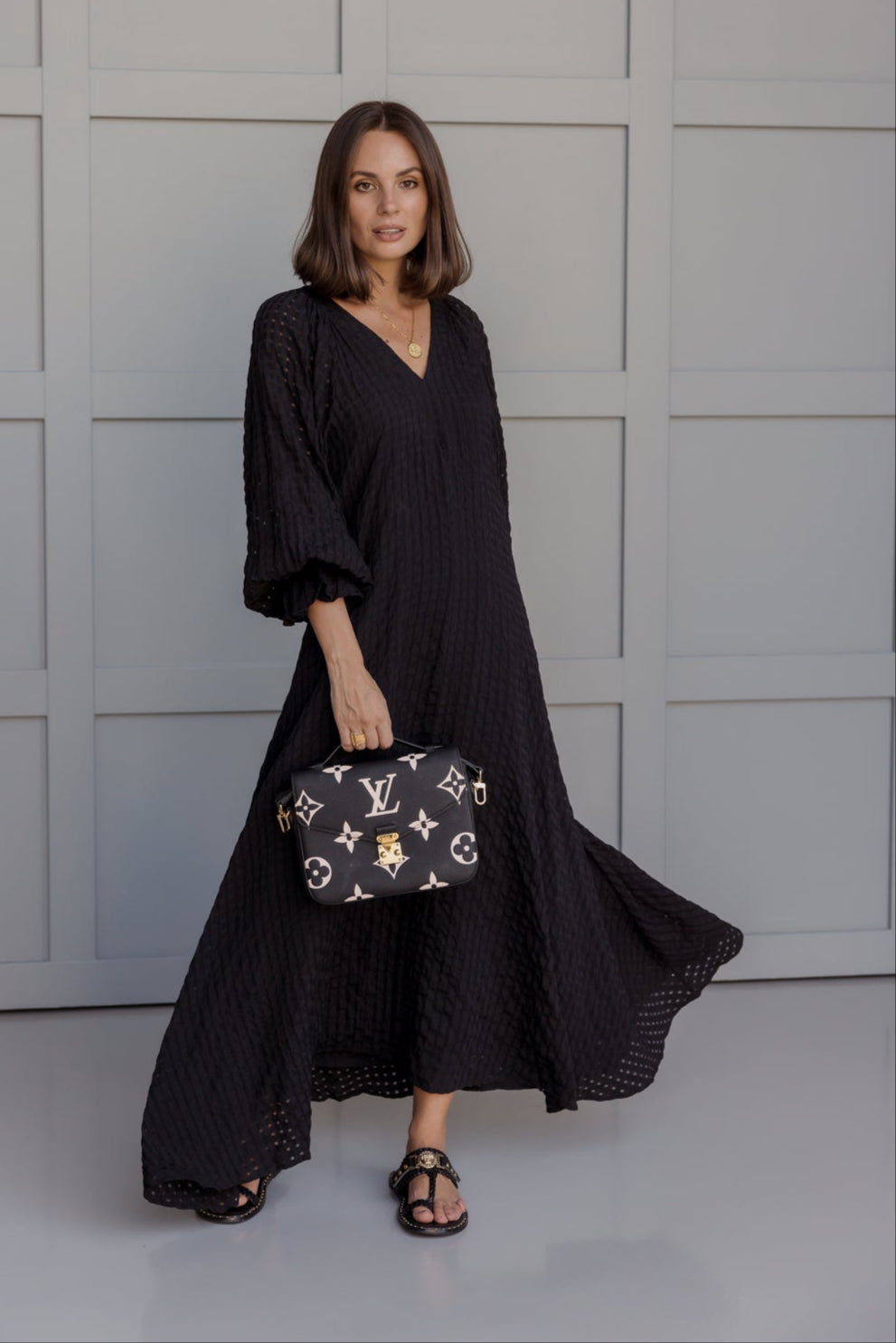 MADERO Dress Chequer Black