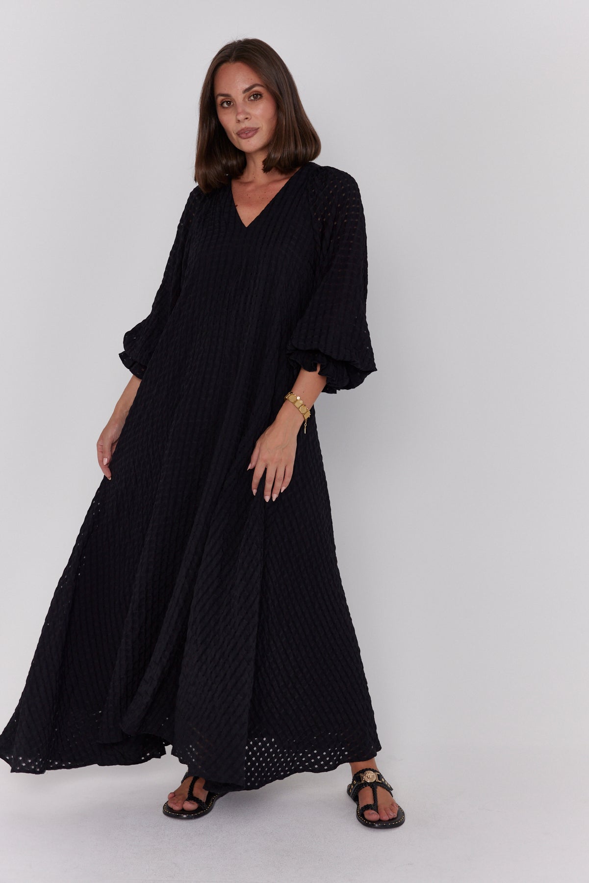 MADERO Dress Chequer Black