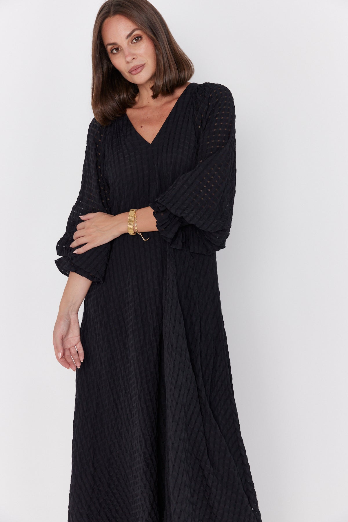 MADERO Dress Chequer Black
