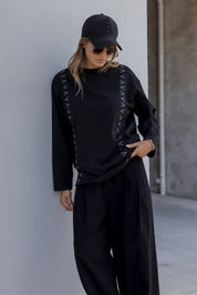 SANDERS Long Sleeve Top Black