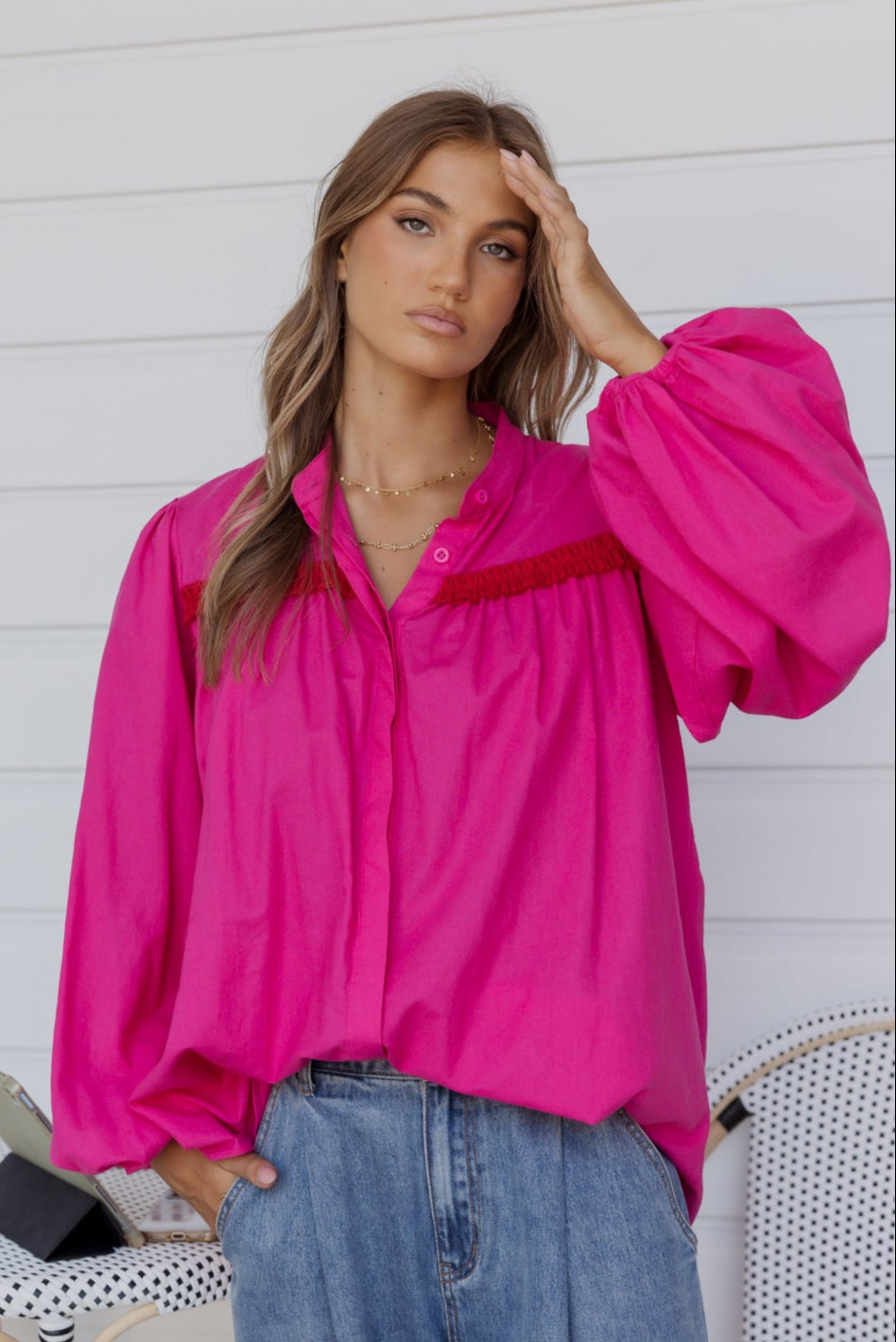 VICTOR Blouse Hot Pink