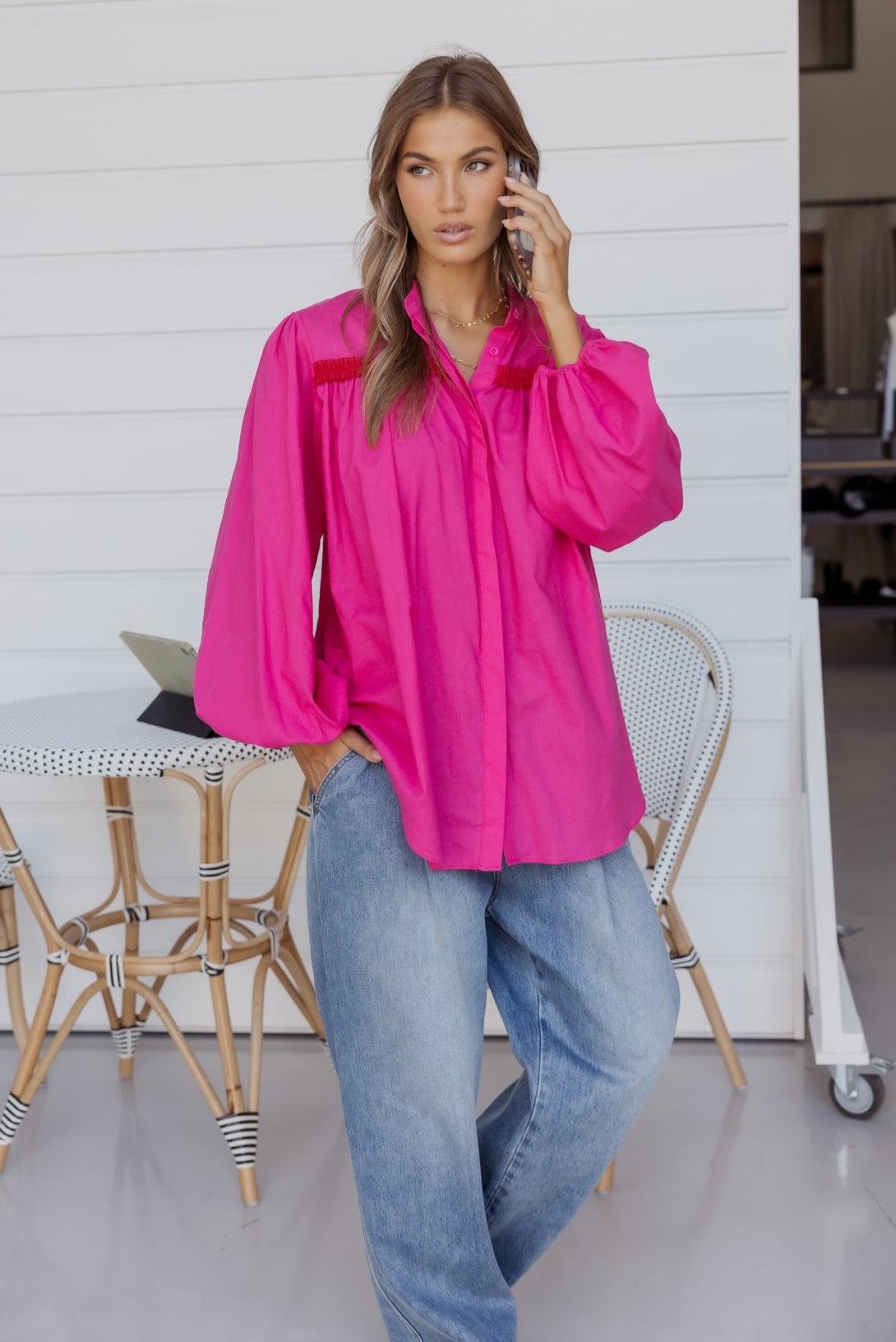 VICTOR Blouse Hot Pink