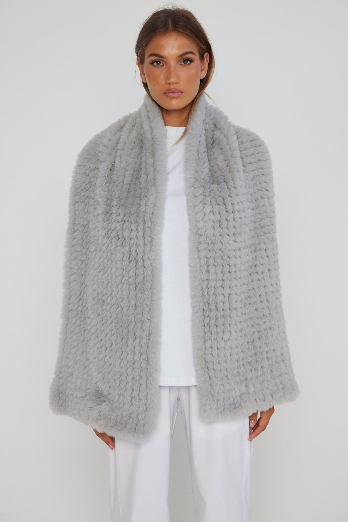 KALUA Faux Scarf Light Grey