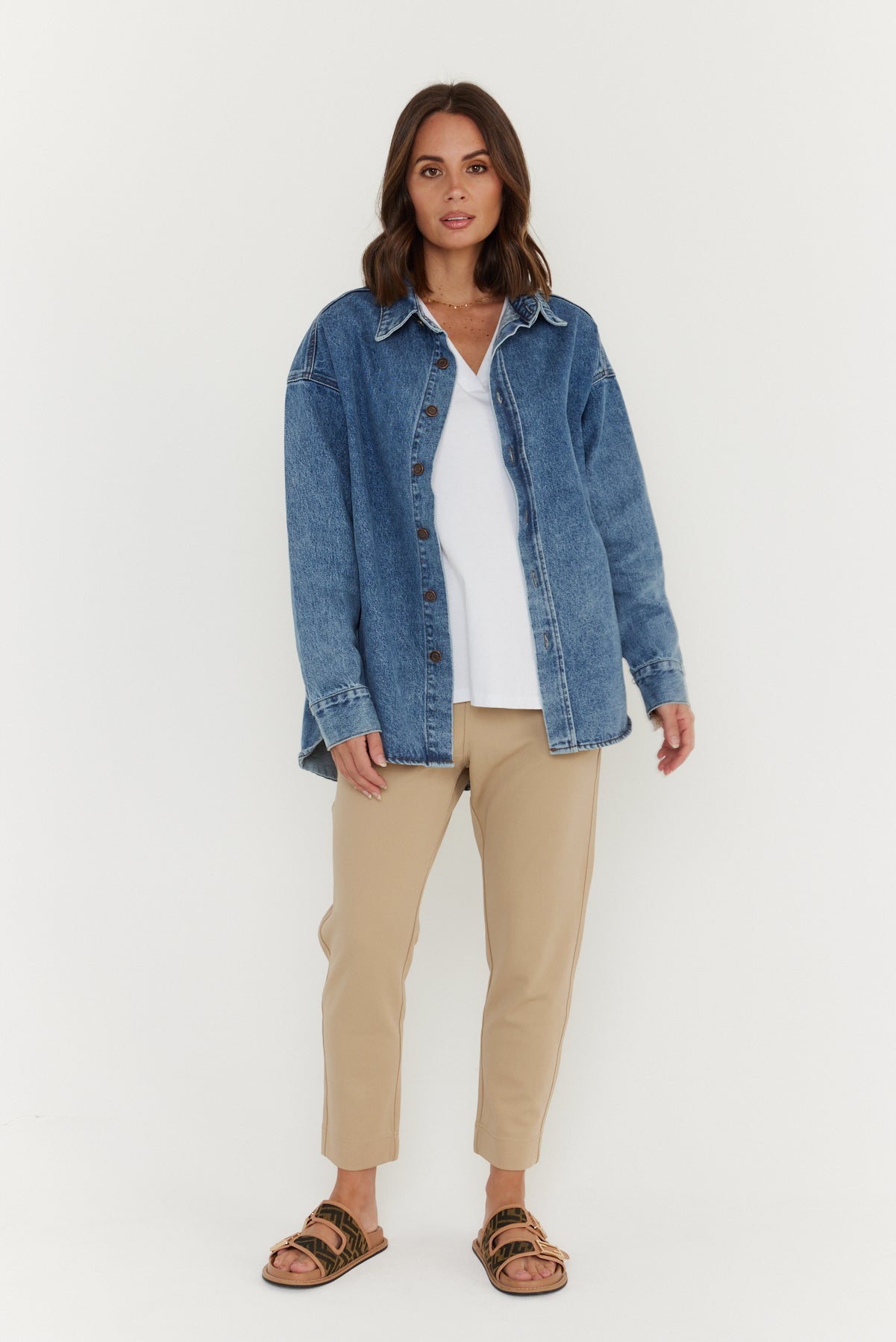 BASEN Shacket Blue Denim