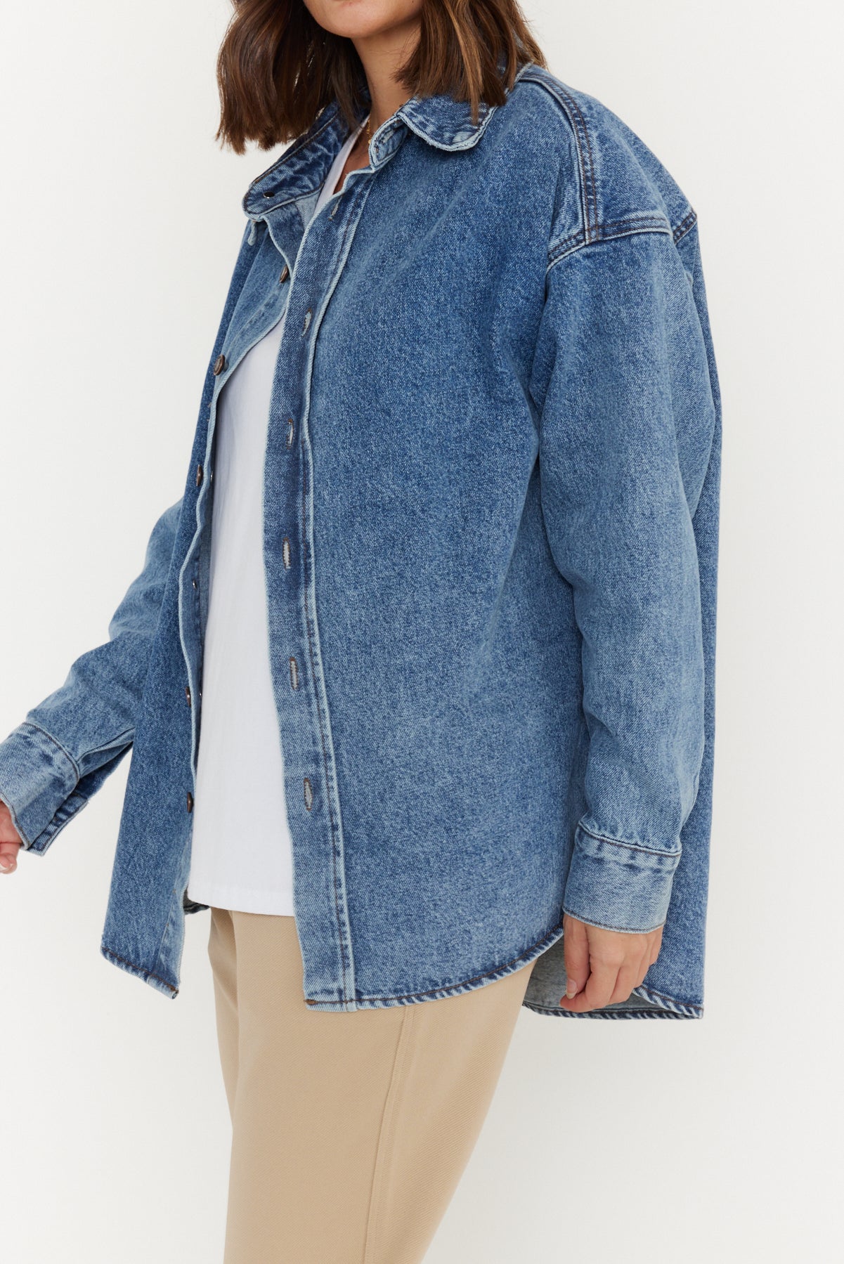 BASEN Shacket Blue Denim