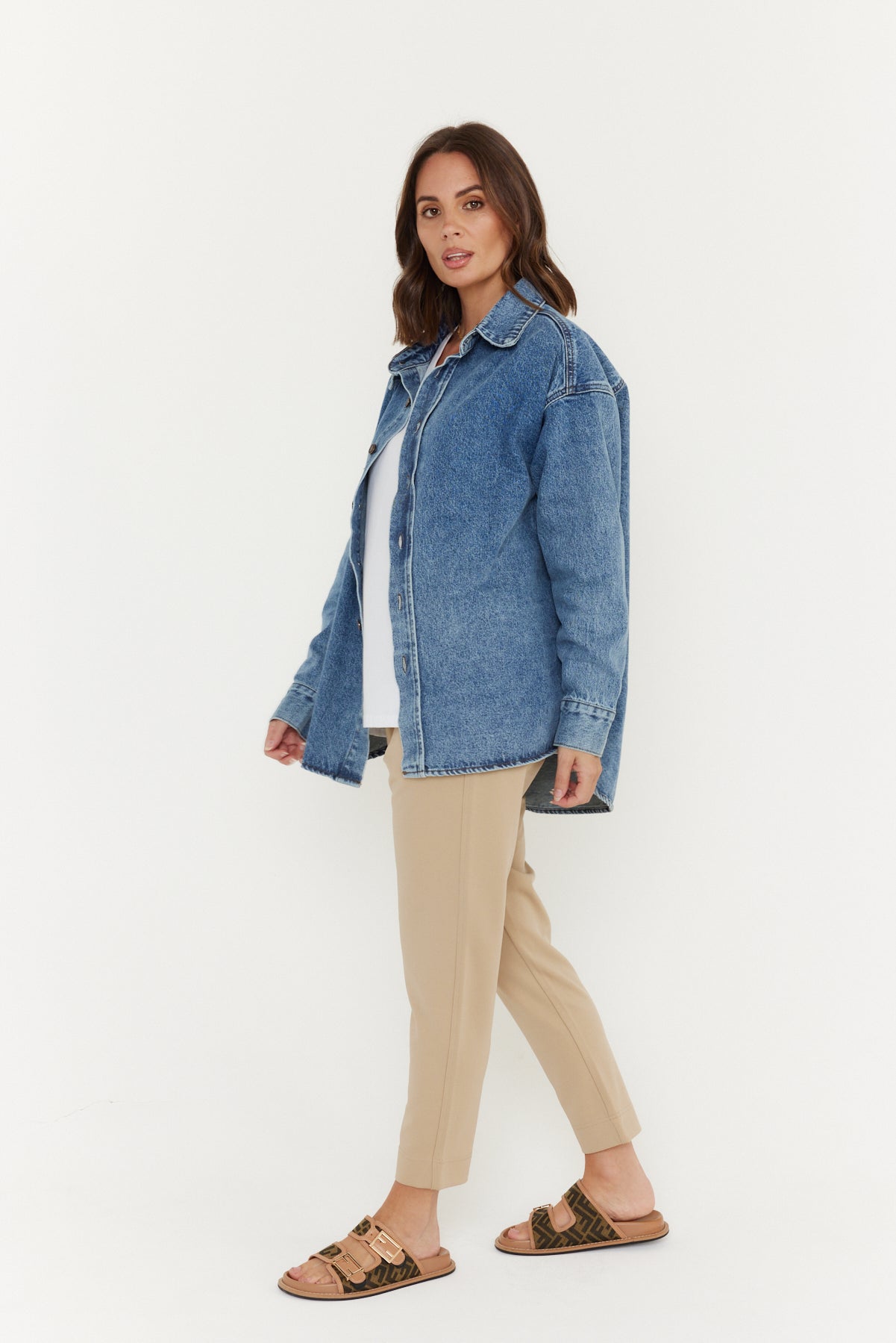BASEN Shacket Blue Denim