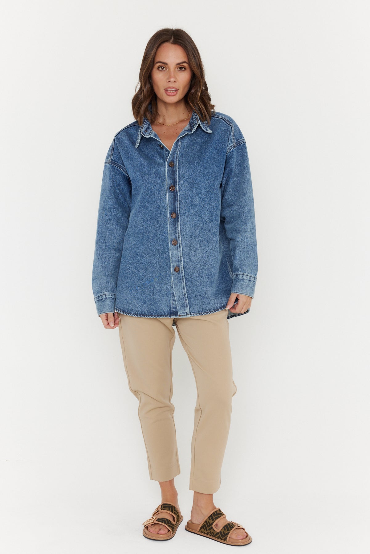 BASEN Shacket Blue Denim