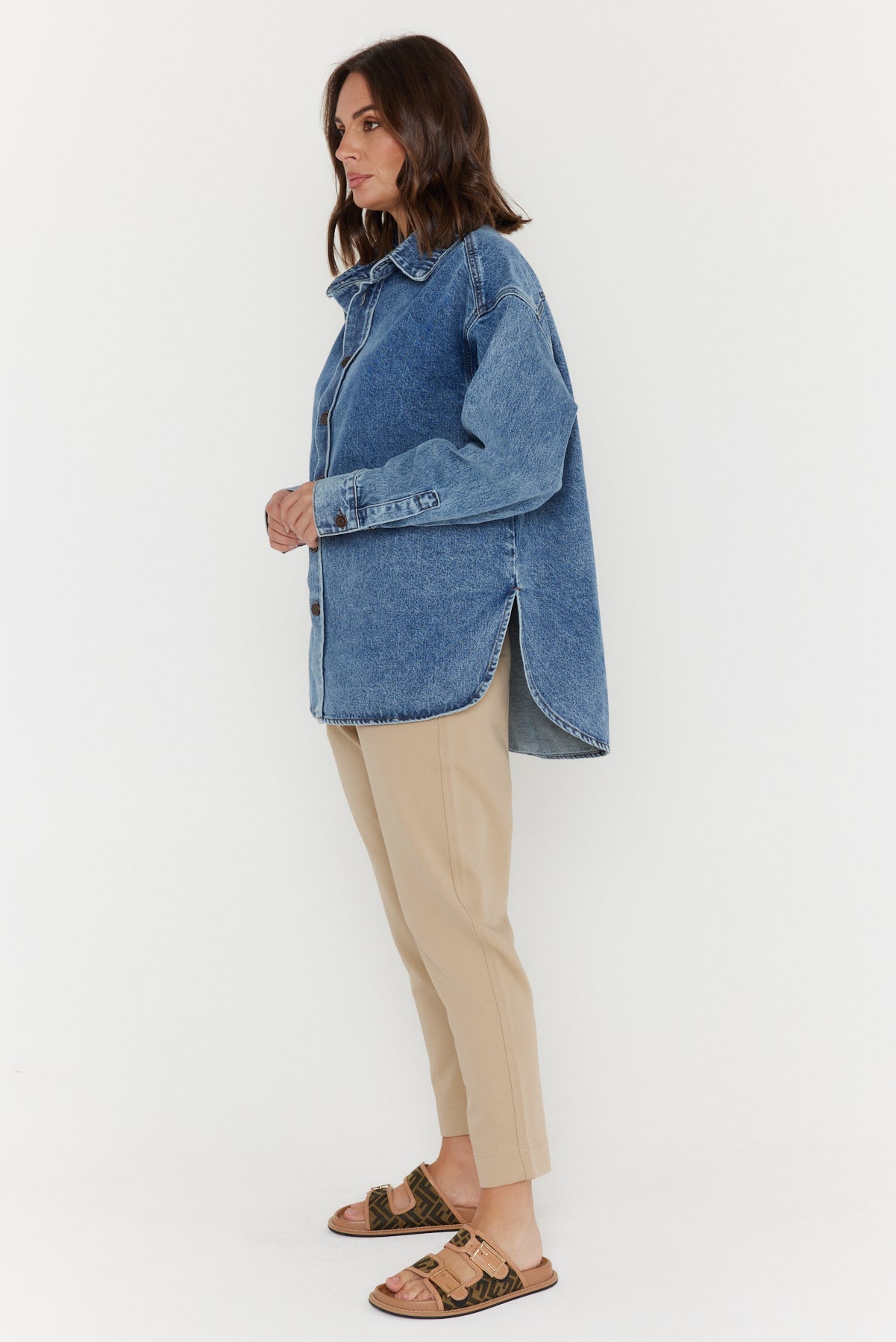 BASEN Shacket Blue Denim