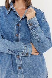 BASEN Shacket Blue Denim