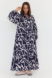 JACK Dress Navy Geo Print