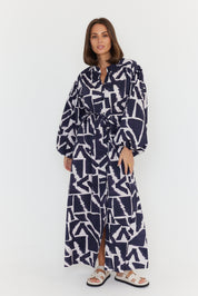 JACK Dress Navy Geo Print