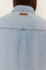 BASEN Shacket Light Blue Wash Denim