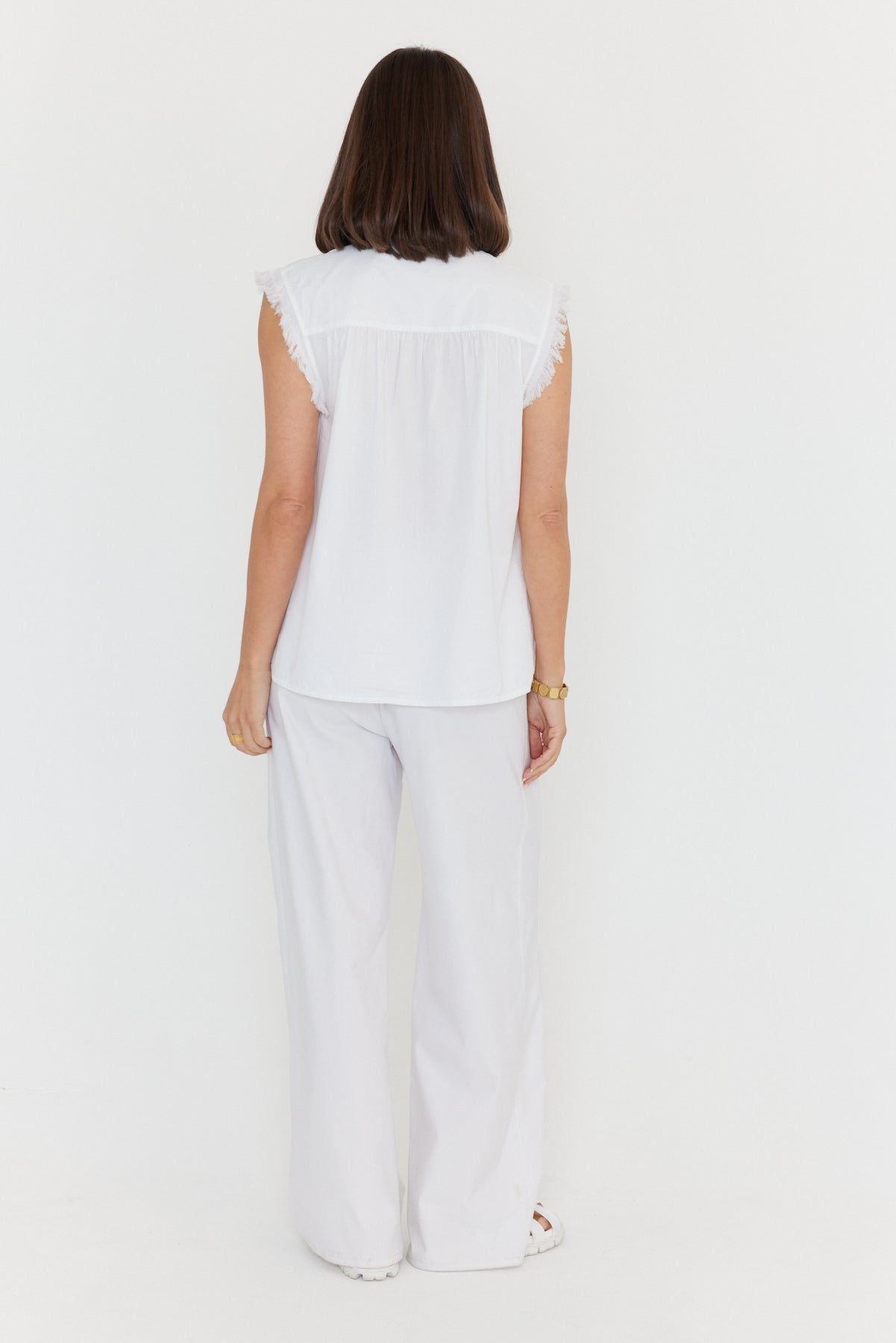 ROMAN Blouse White/Fluro Pink