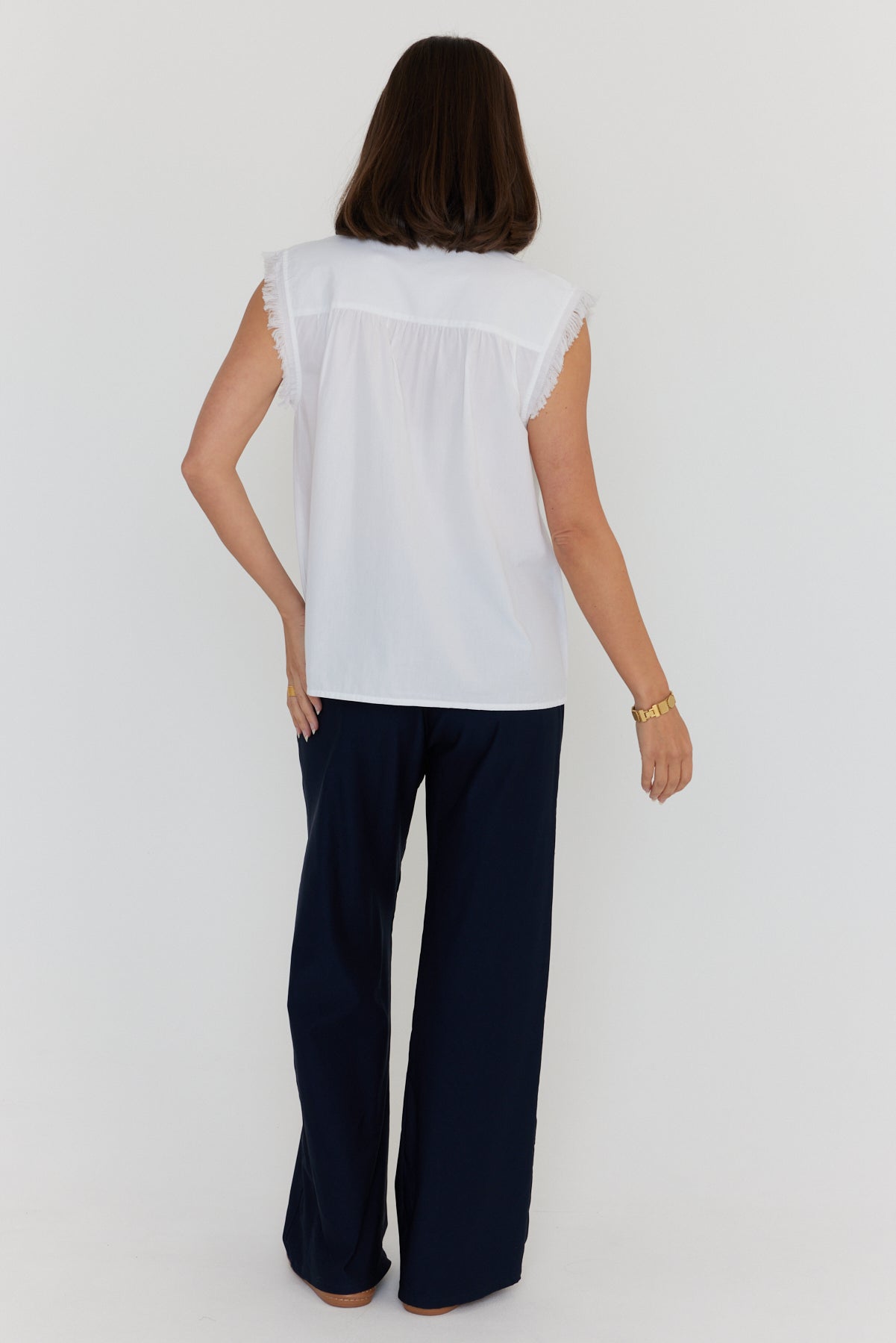 ROMAN Top White/Navy