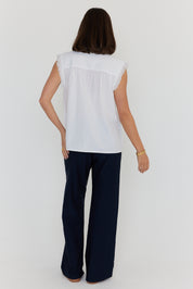 ROMAN Top White/Navy