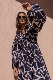 JACK Dress Navy Geo Print
