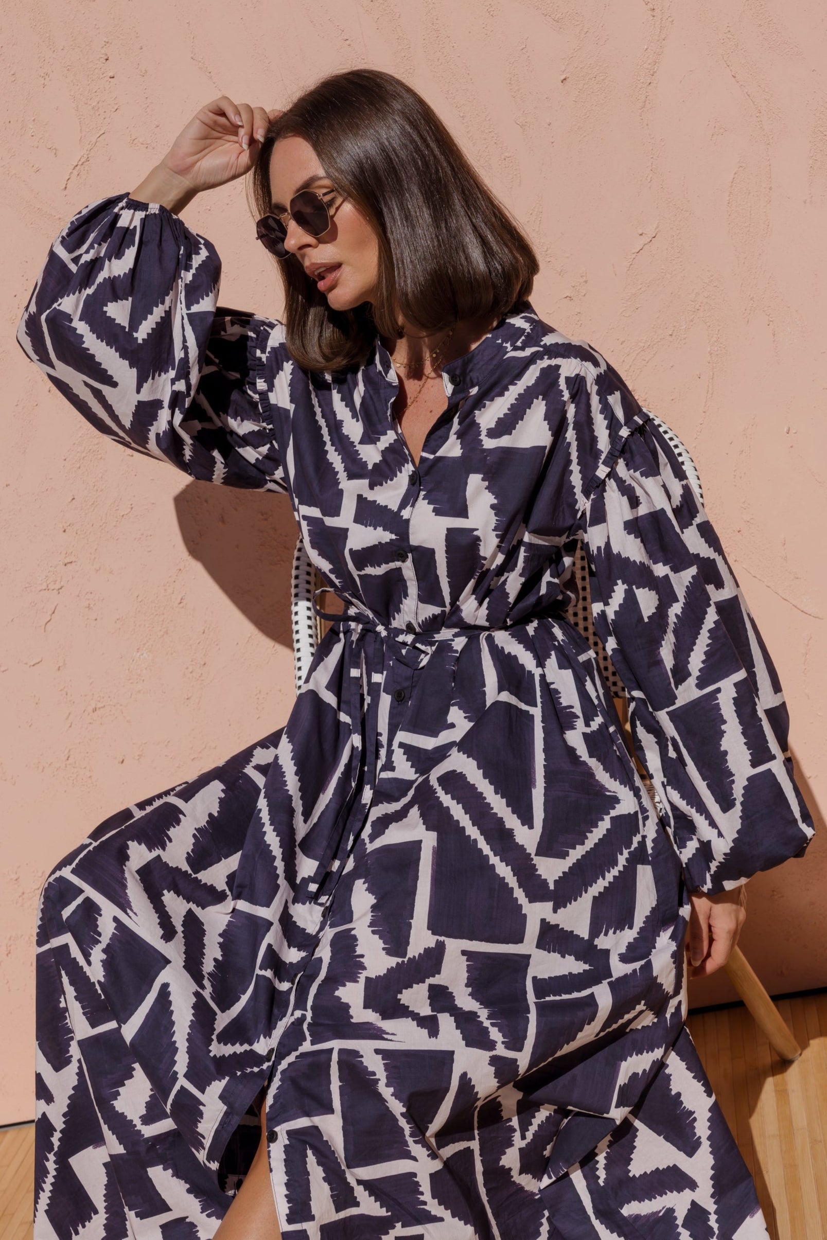 JACK Dress Navy Geo Print