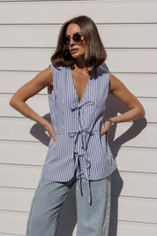 VULTAR Vest Blue Stripe