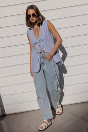 VULTAR Vest Blue Stripe
