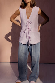 VULTAR Vest Pink Stripe