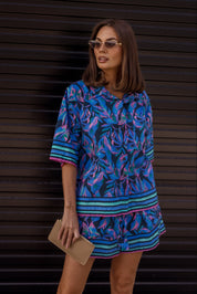 RISE Shirt Navy Floral Print