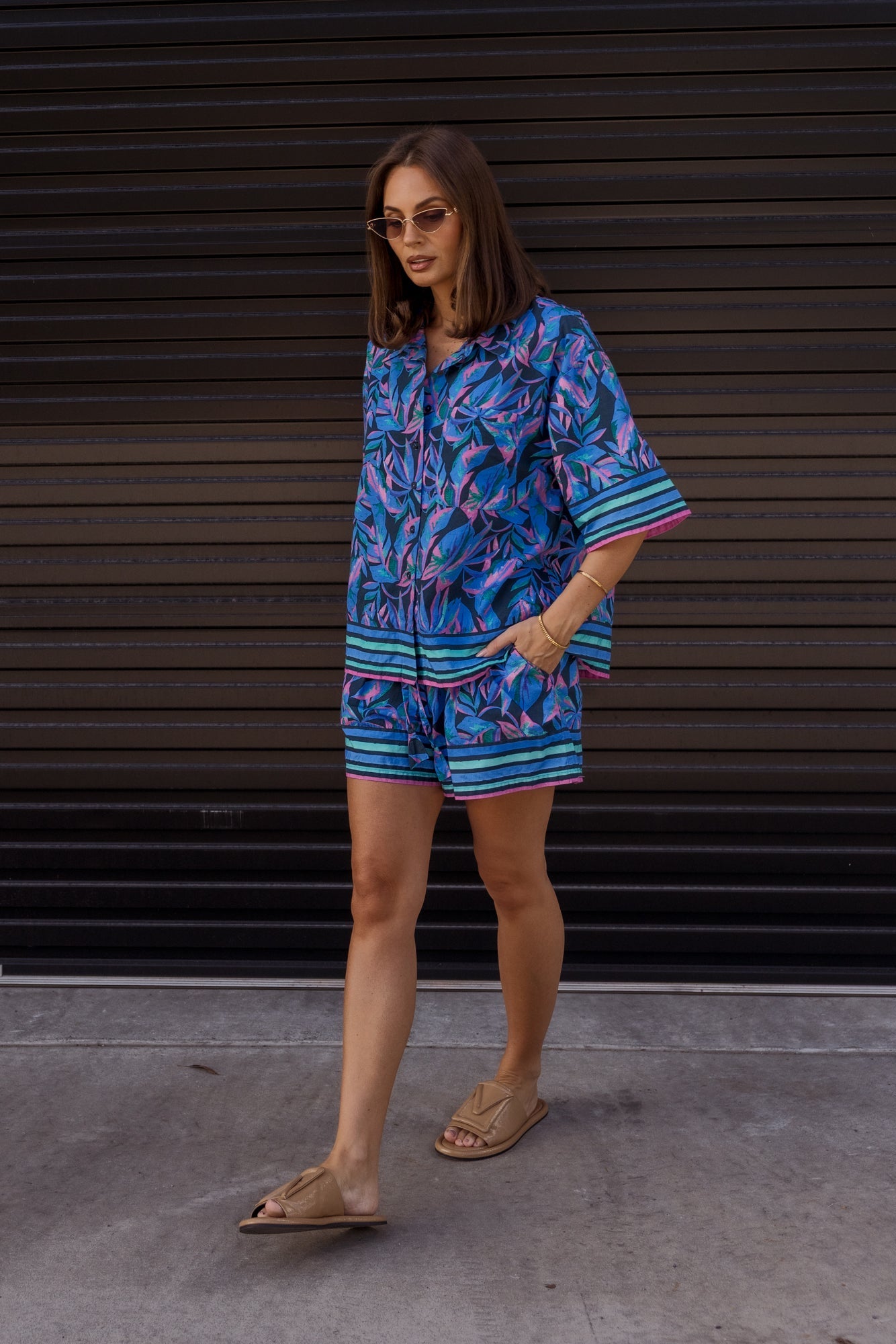 RISE Shirt Navy Floral Print