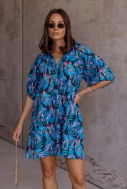 MALTA Dress Navy Floral Print
