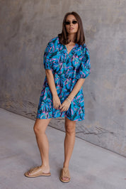 MALTA Dress Navy Floral Print