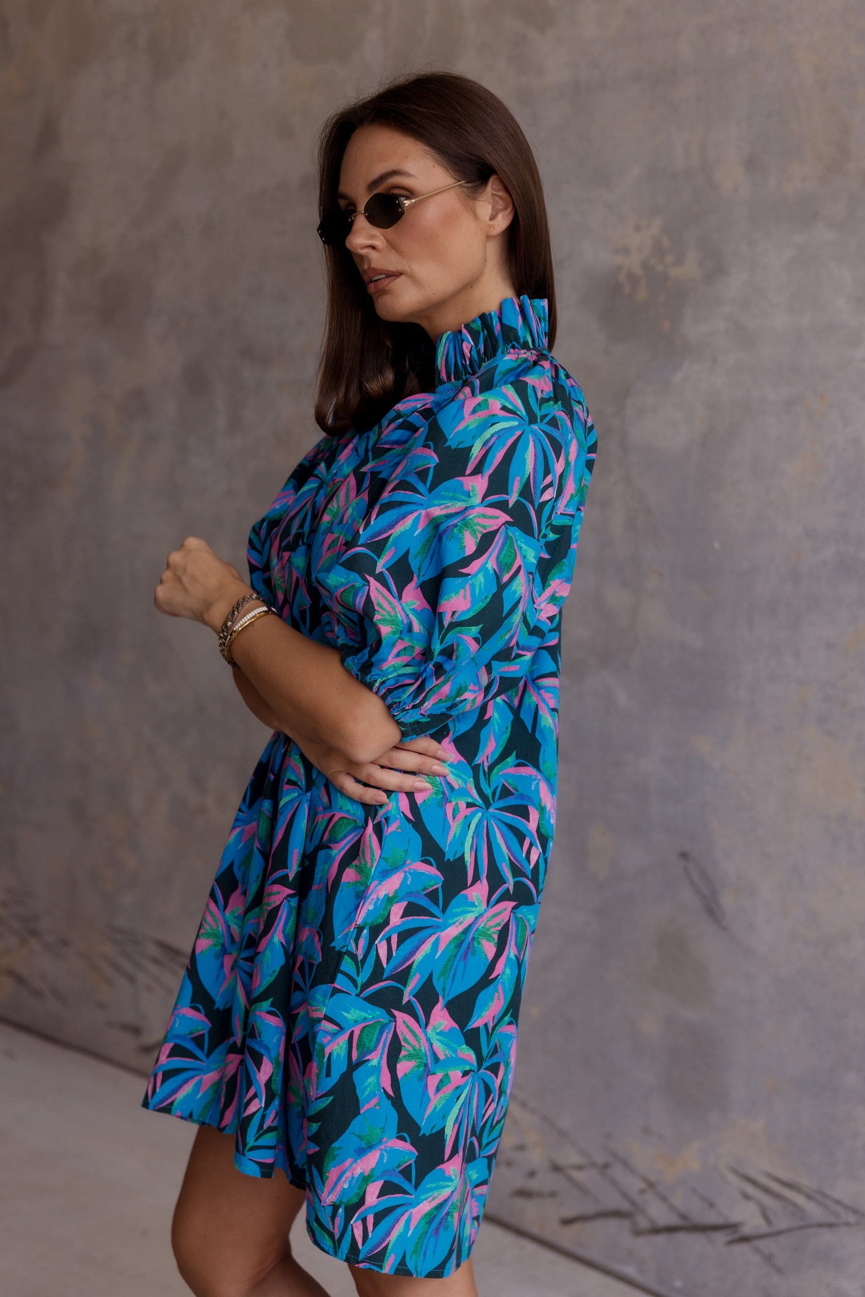 MALTA Dress Navy Floral Print