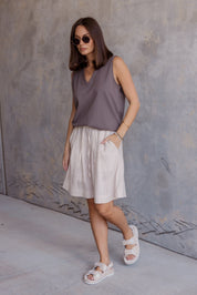 SIMBA V-Neck Taupe Brown