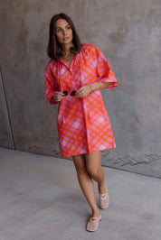 AURA Dress Pink Blur Print
