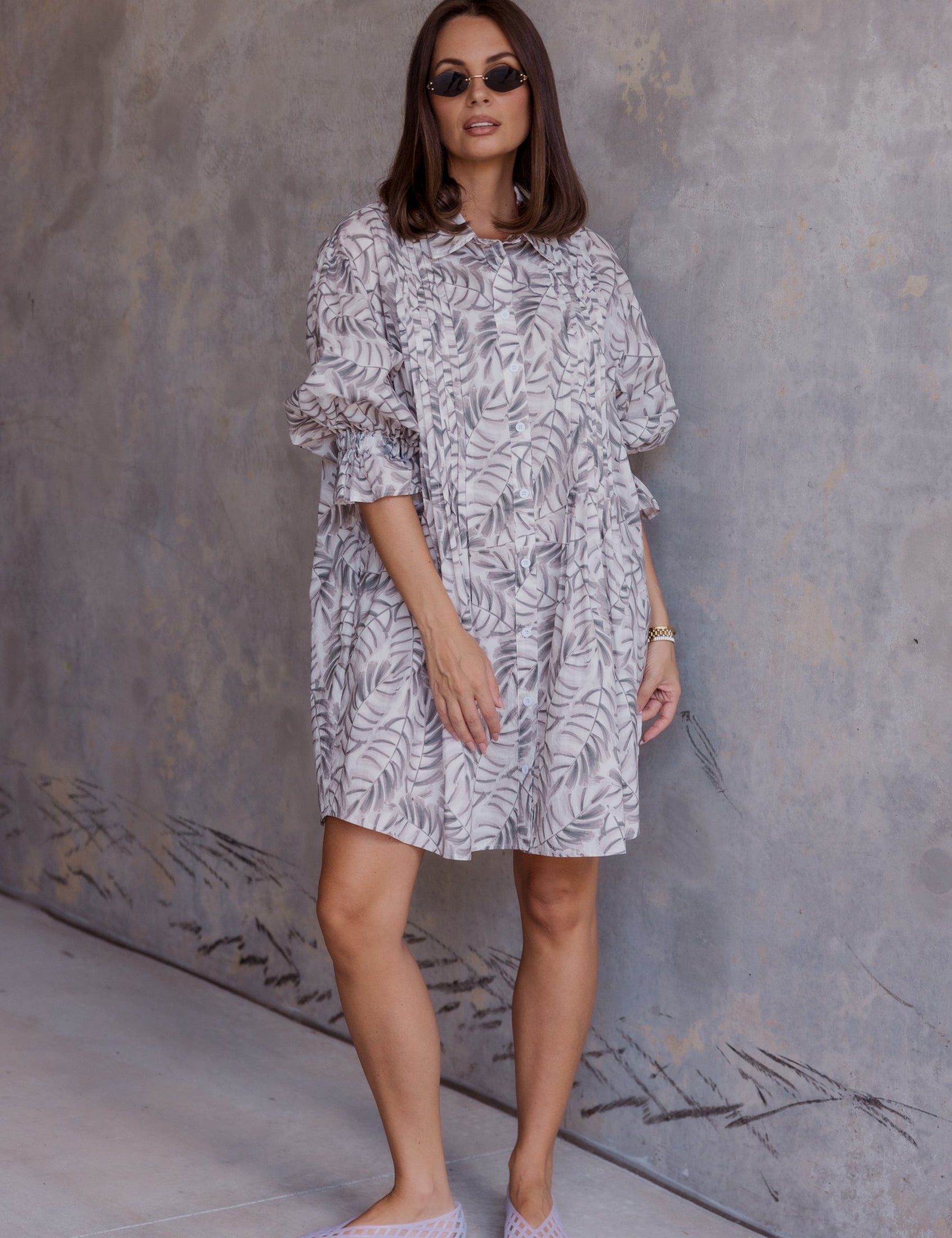 BERKEN Dress Coco Leaf Print