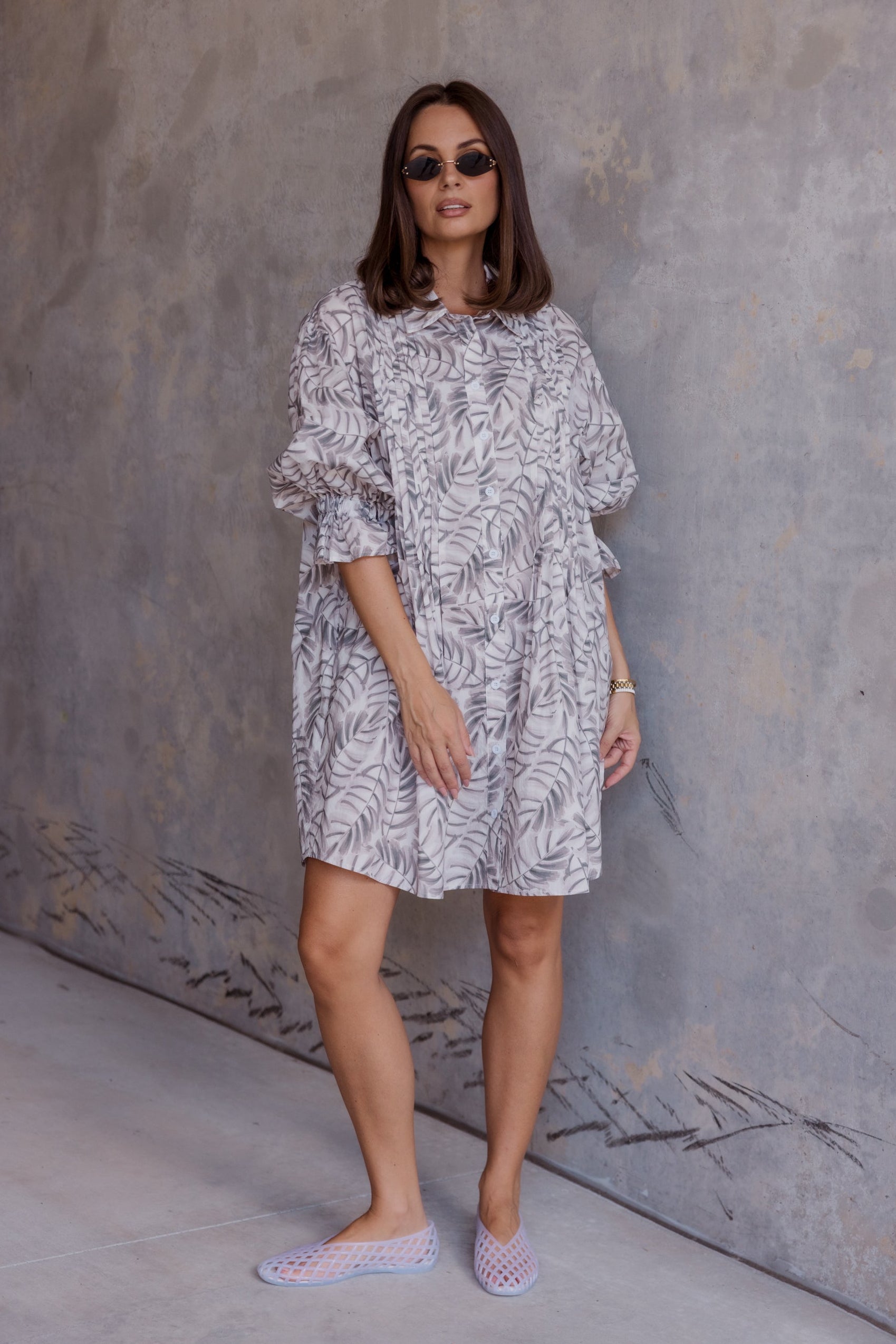 BERKEN Dress Coco Leaf Print