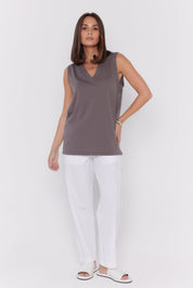 SIMBA V-Neck Taupe Brown