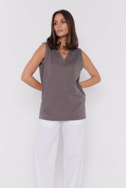 SIMBA V-Neck Taupe Brown