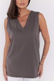 SIMBA V-Neck Taupe Brown