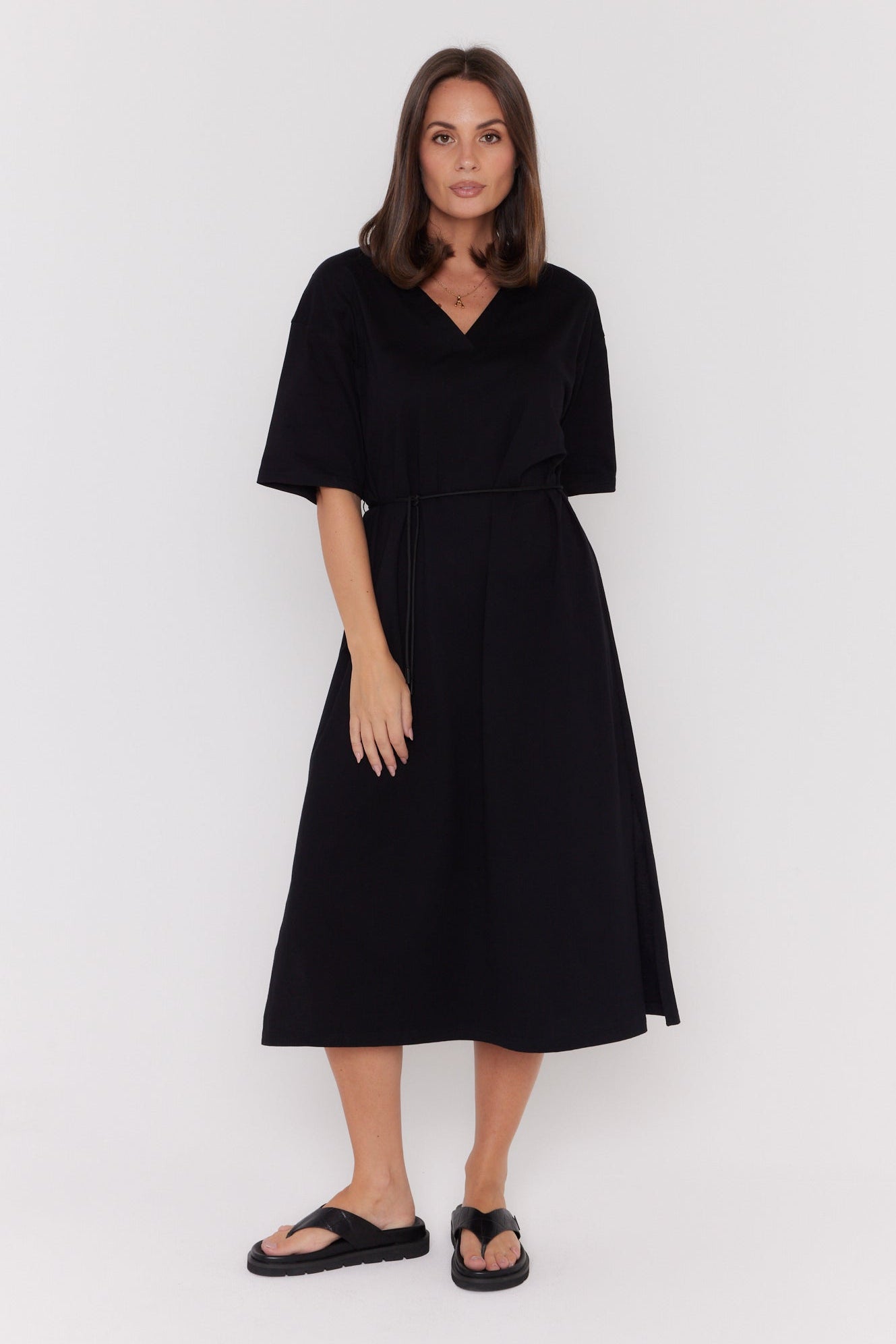 NIX Midi Dress Black – A L E X A N D R A