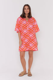 AURA Dress Pink Blur Print