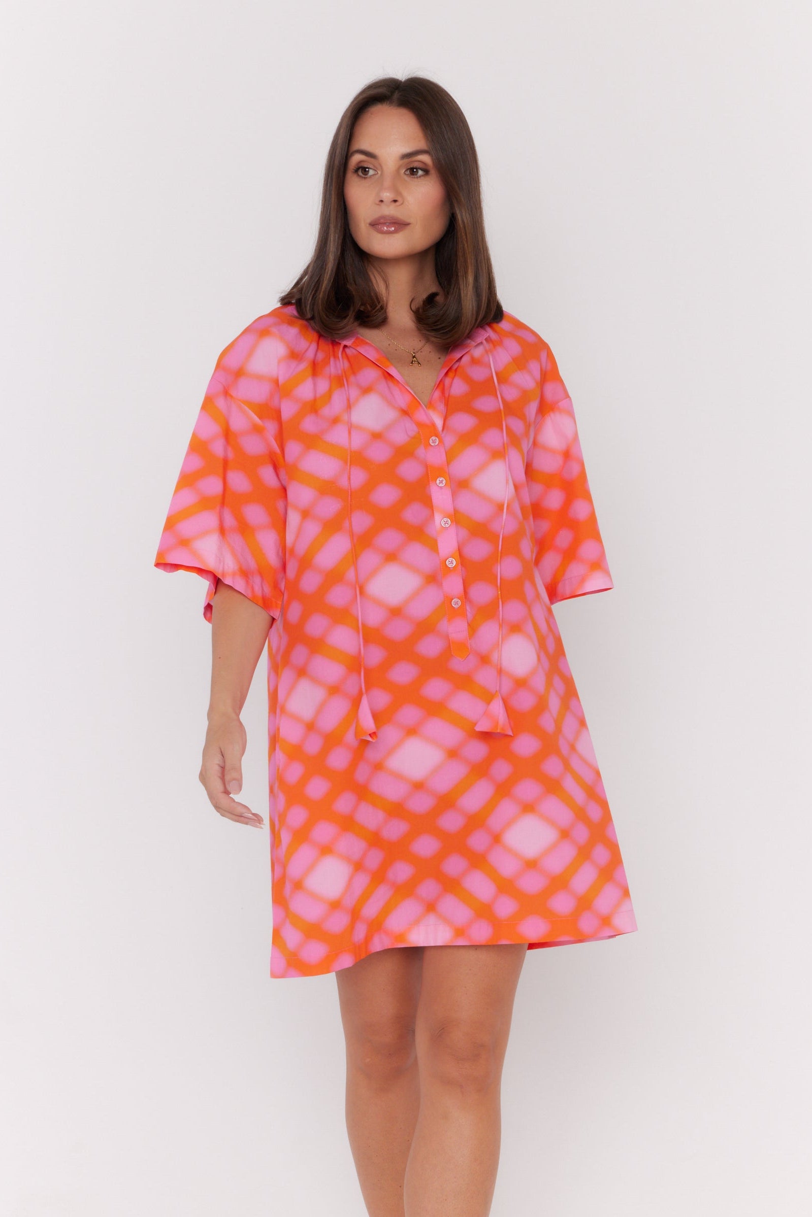 AURA Dress Pink Blur Print