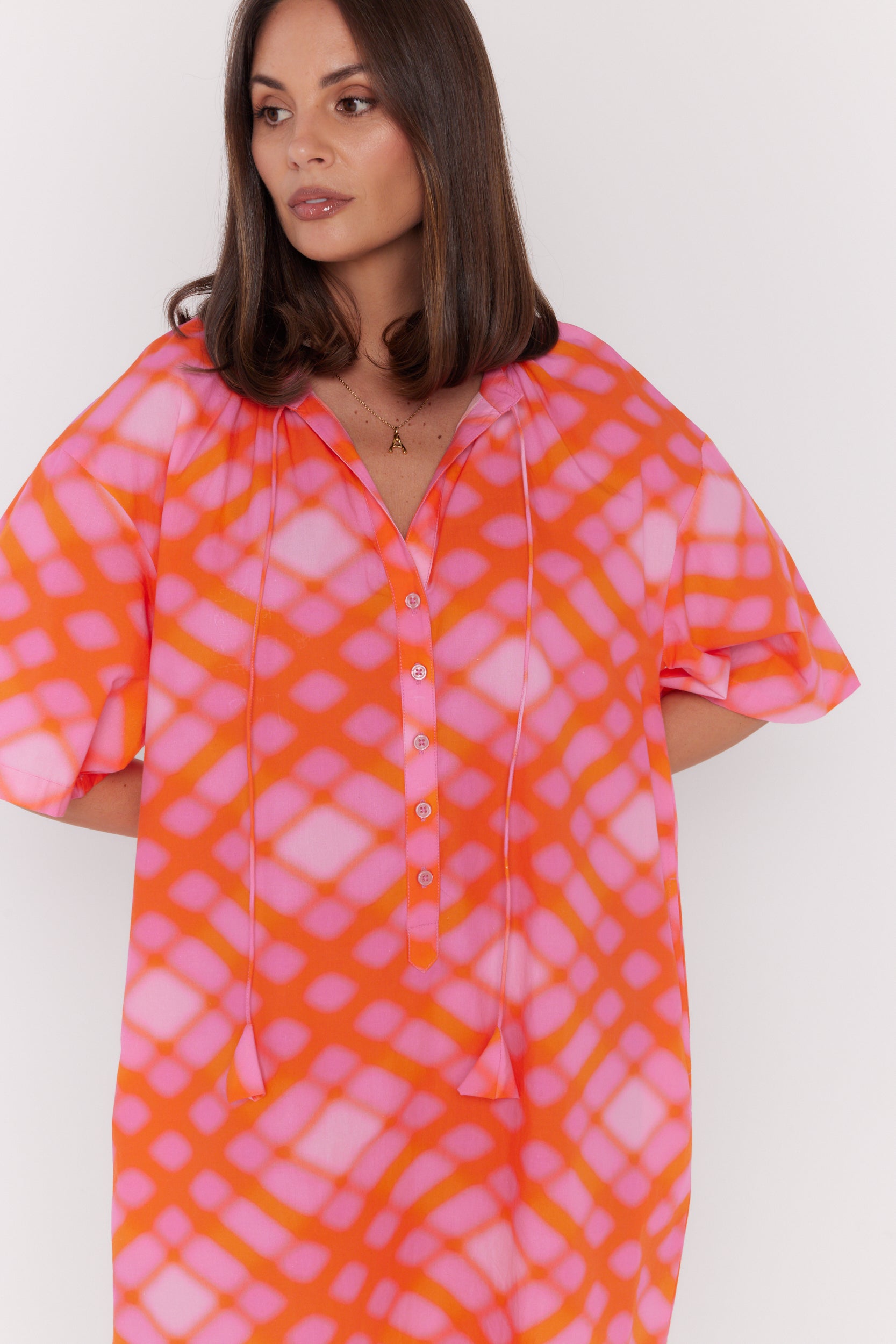 AURA Dress Pink Blur Print