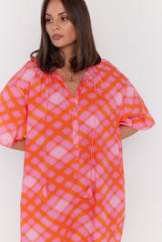 AURA Dress Pink Blur Print