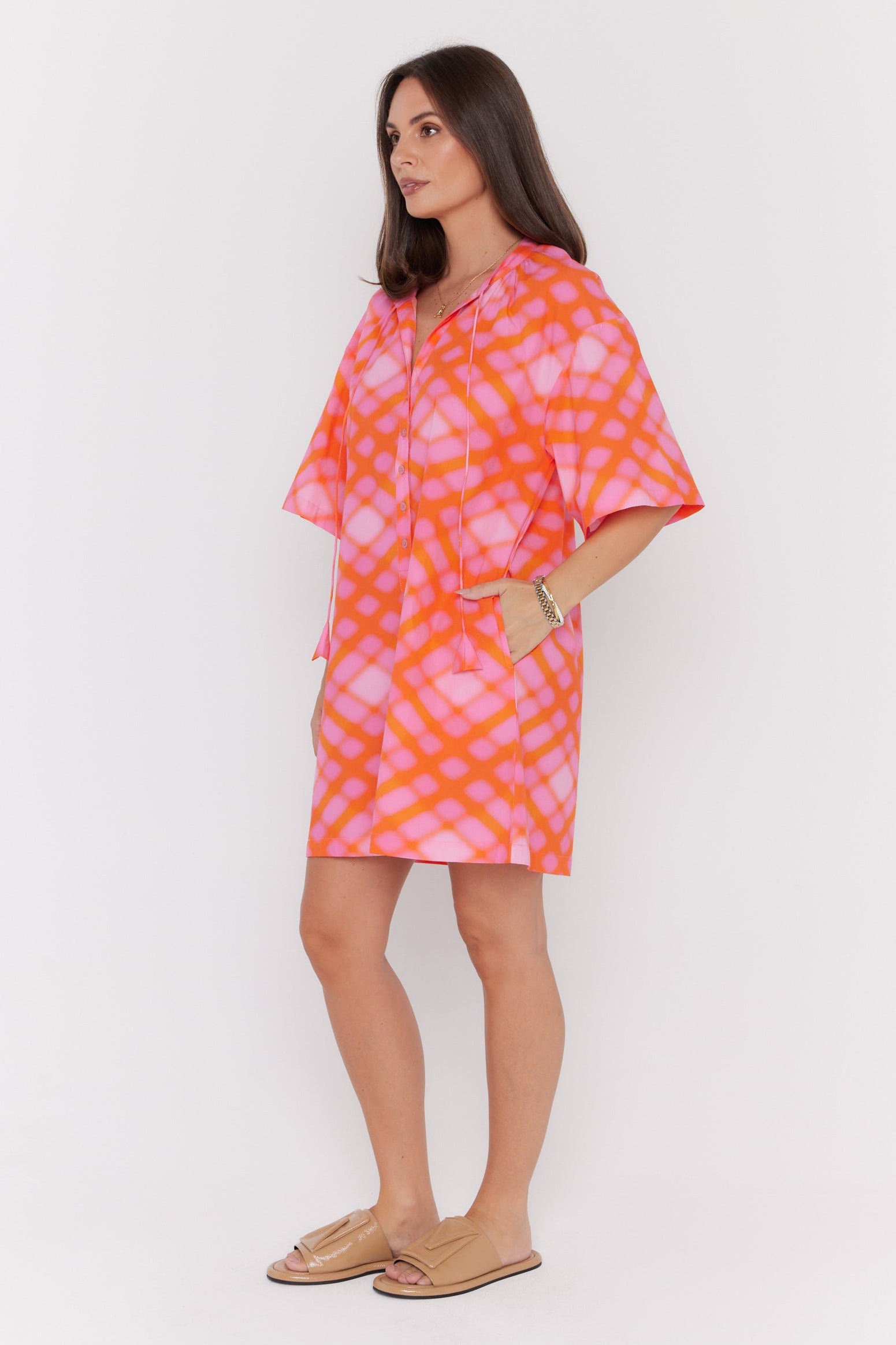 AURA Dress Pink Blur Print