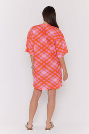 AURA Dress Pink Blur Print