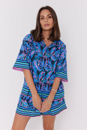 RISE Shirt Navy Floral Print