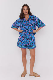 TRENE Shorts Navy Floral Print