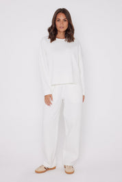 EMBY Long Sleeve Top White